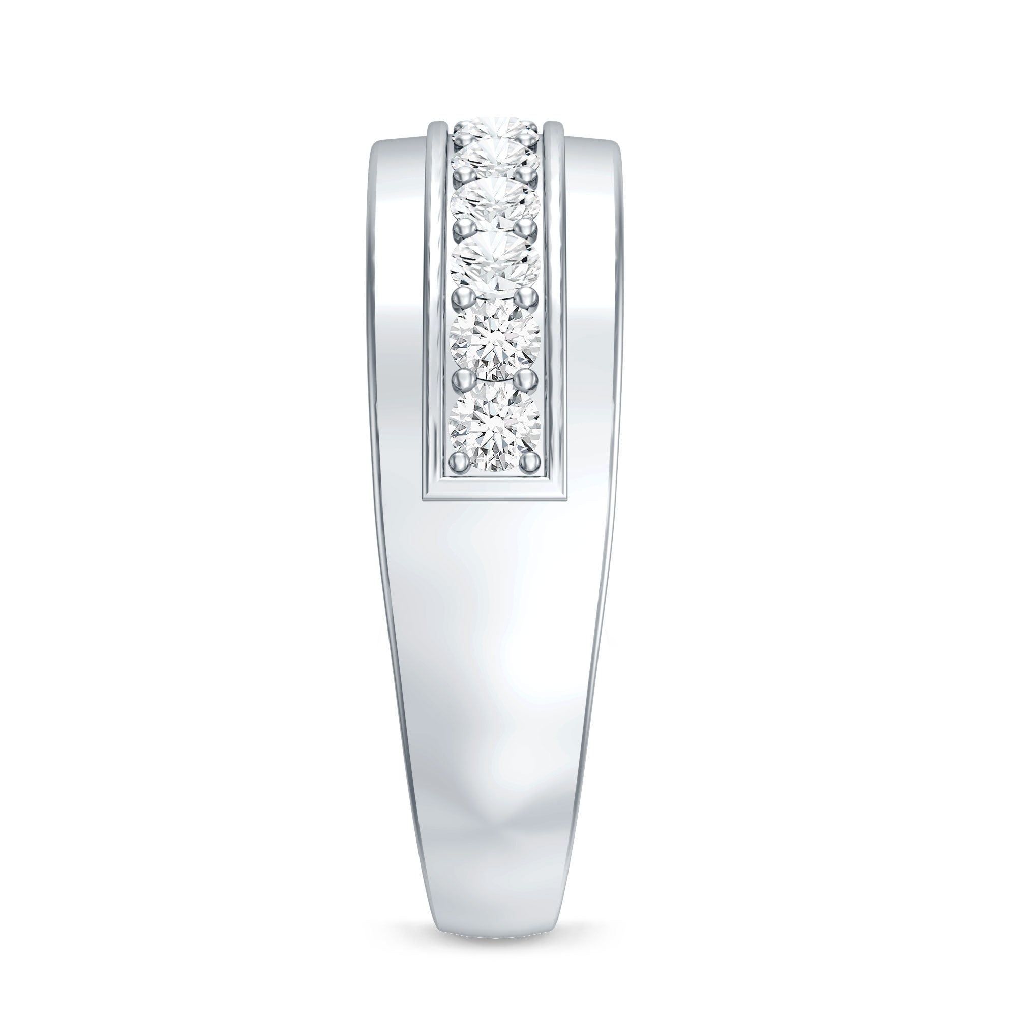 Rosec Jewels-Lab Grown Diamond Half Eternity Mens Wedding Band
