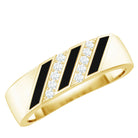 Certified Diamond Enamel Wedding Band Natural - ( HI-SI ) - Rosec Jewels