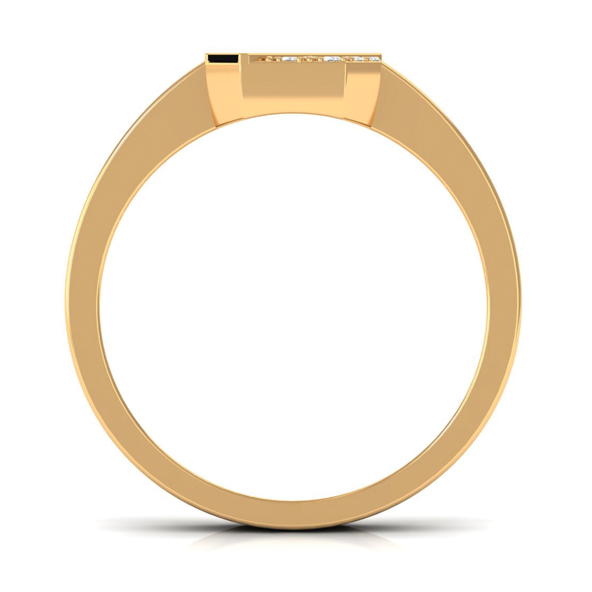 Certified Natural Diamond Mens Engagement Ring with Black Enamel Natural - ( HI-SI ) - Rosec Jewels