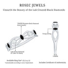 Certified Lab Grown Black Diamond Promise Ring with White Diamond AAAA ( Synthetic ) - Rosec Jewels