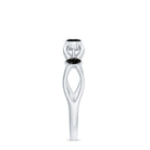 Certified Lab Grown Black Diamond Promise Ring with White Diamond AAAA ( Synthetic ) - Rosec Jewels