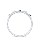 Certified Lab Grown Black Diamond Promise Ring with White Diamond AAAA ( Synthetic ) - Rosec Jewels