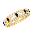 Certified Lab Grown Black and White Diamond Infinity Band Ring AAAA ( Synthetic ) - Rosec Jewels