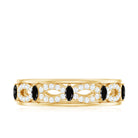 Certified Lab Grown Black and White Diamond Infinity Band Ring AAAA ( Synthetic ) - Rosec Jewels