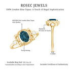 London Blue Topaz and Diamond Art Deco Engagement Ring AAA - Rosec Jewels