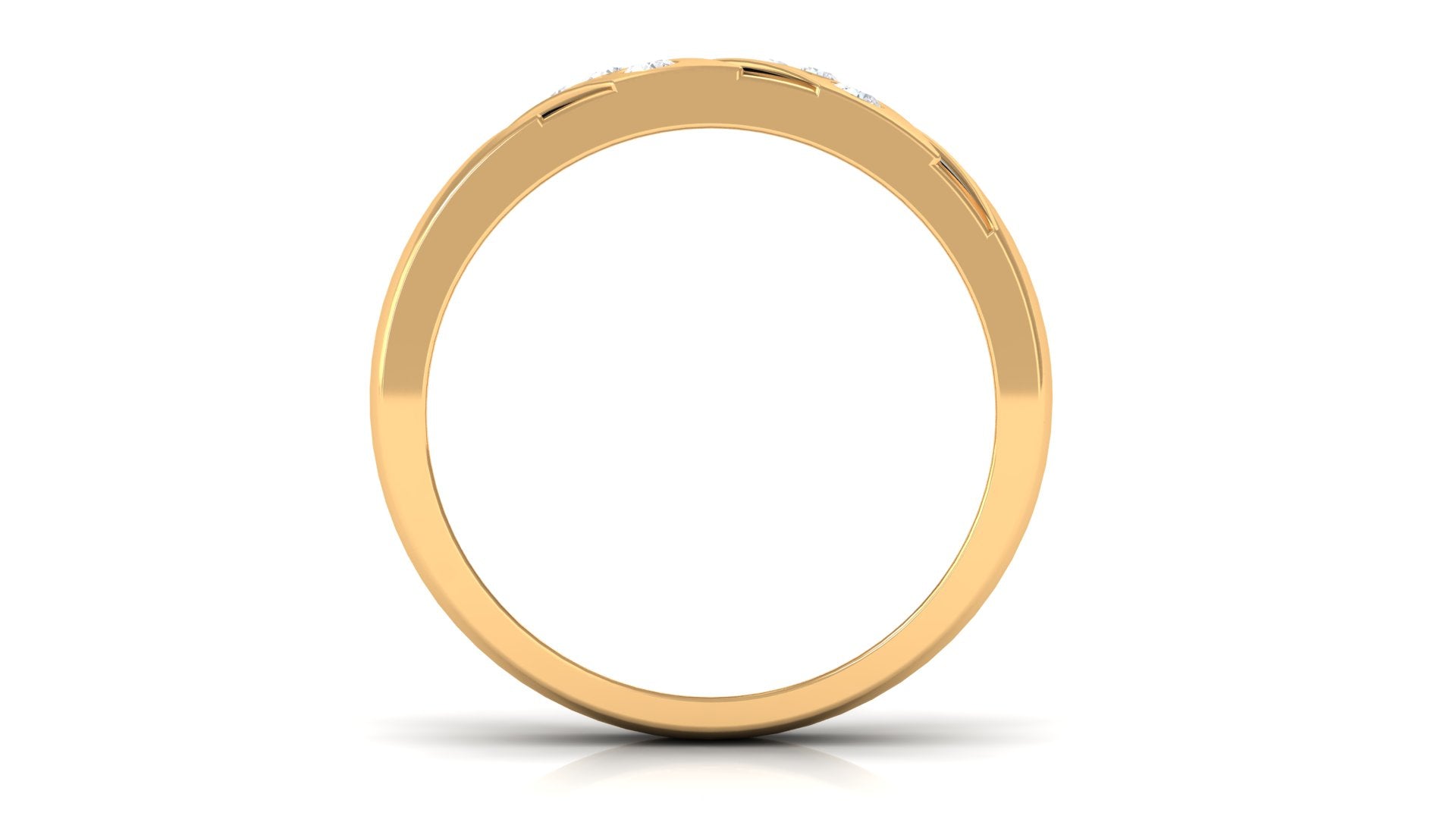 Rosec Jewels-Natural Diamond Mens Wedding Band with Black Enamel