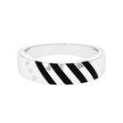 Rosec Jewels-Real Diamond Enamel Band Ring in Flush Setting