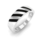 Rosec Jewels-Real Diamond Enamel Band Ring in Flush Setting