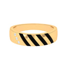 Rosec Jewels-Real Diamond Enamel Band Ring in Flush Setting