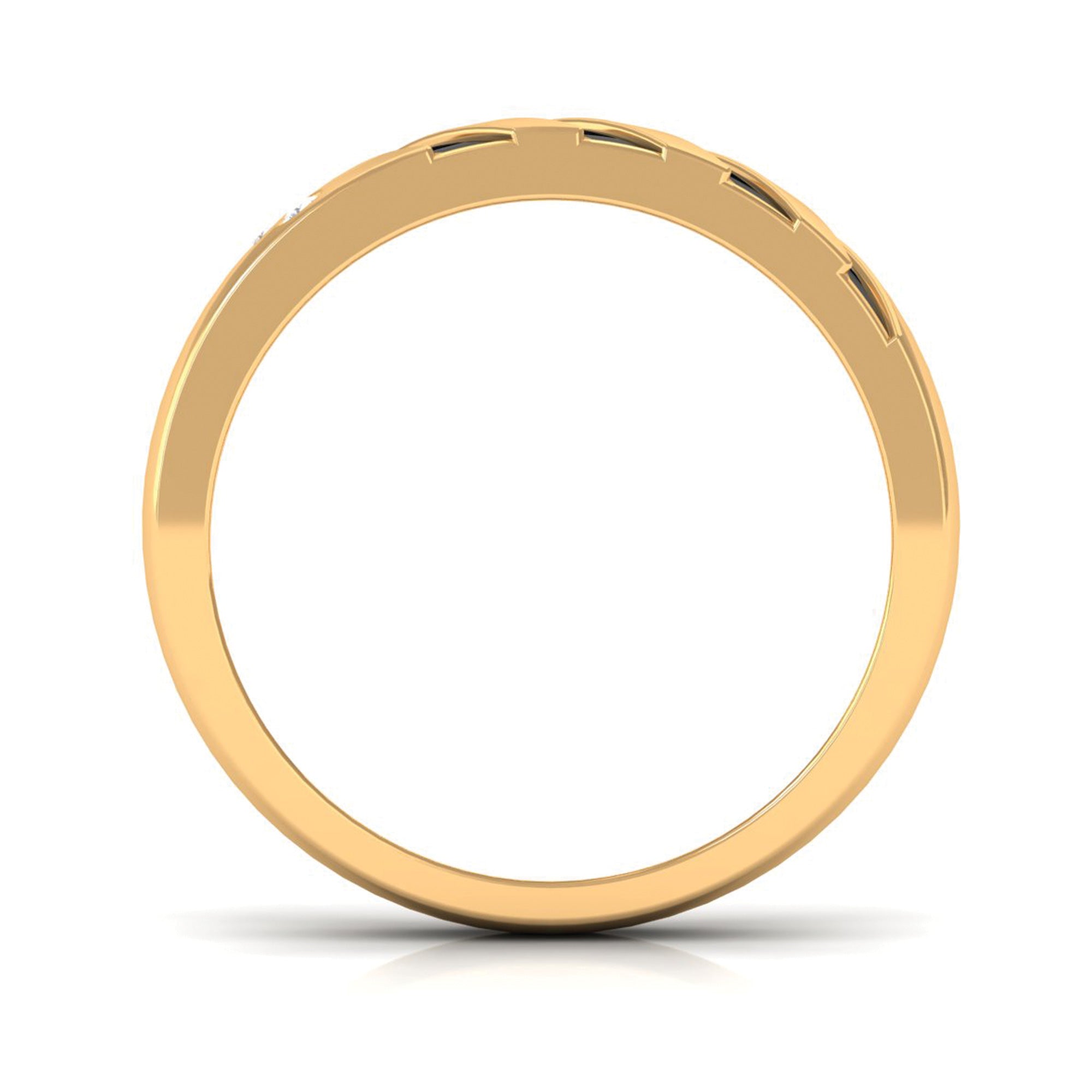 Rosec Jewels-Real Diamond Enamel Band Ring in Flush Setting