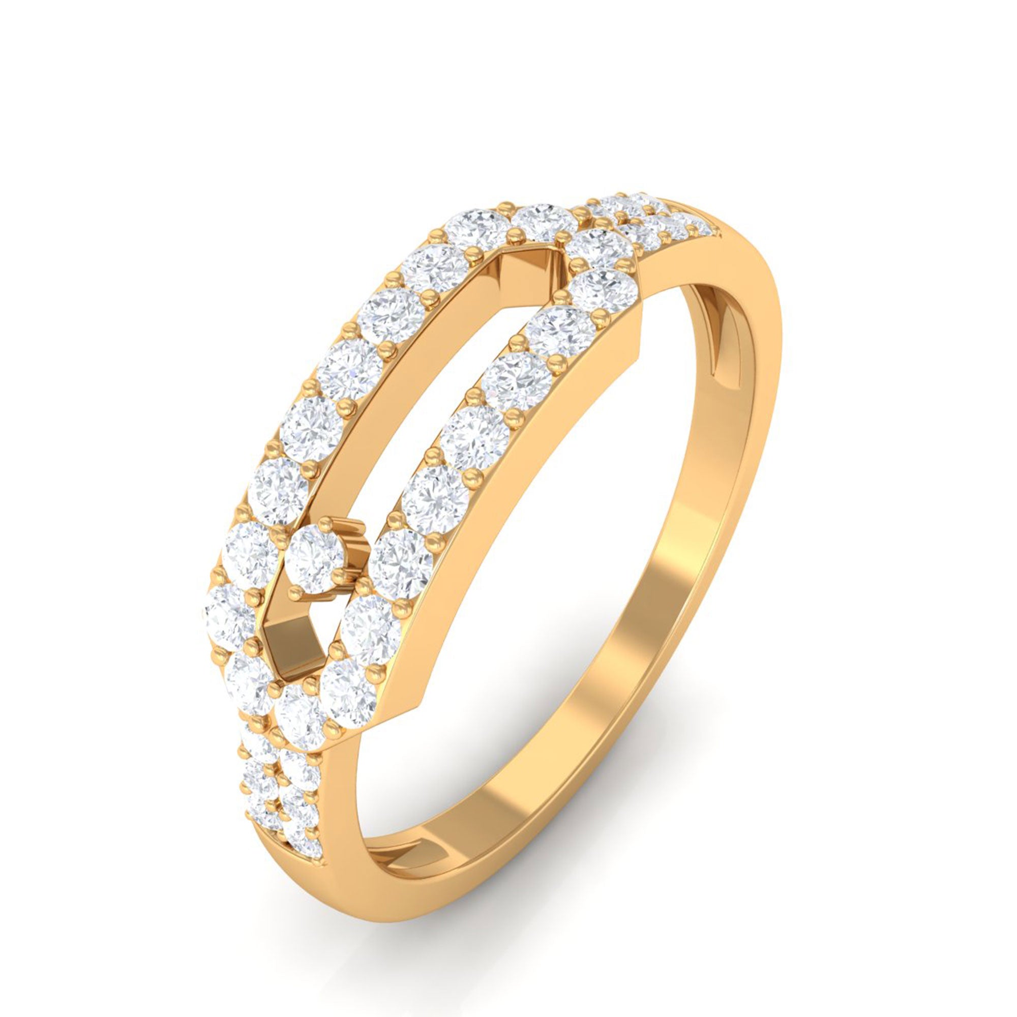 Contemporary Natural Diamond Ring for Women Natural - ( HI-SI ) - Rosec Jewels