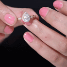 Moissanite Teardrop Engagement Ring with Scalloped Shank D-VS1 - Rosec Jewels