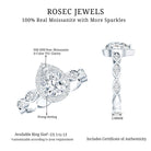 Moissanite Teardrop Engagement Ring with Scalloped Shank D-VS1 - Rosec Jewels
