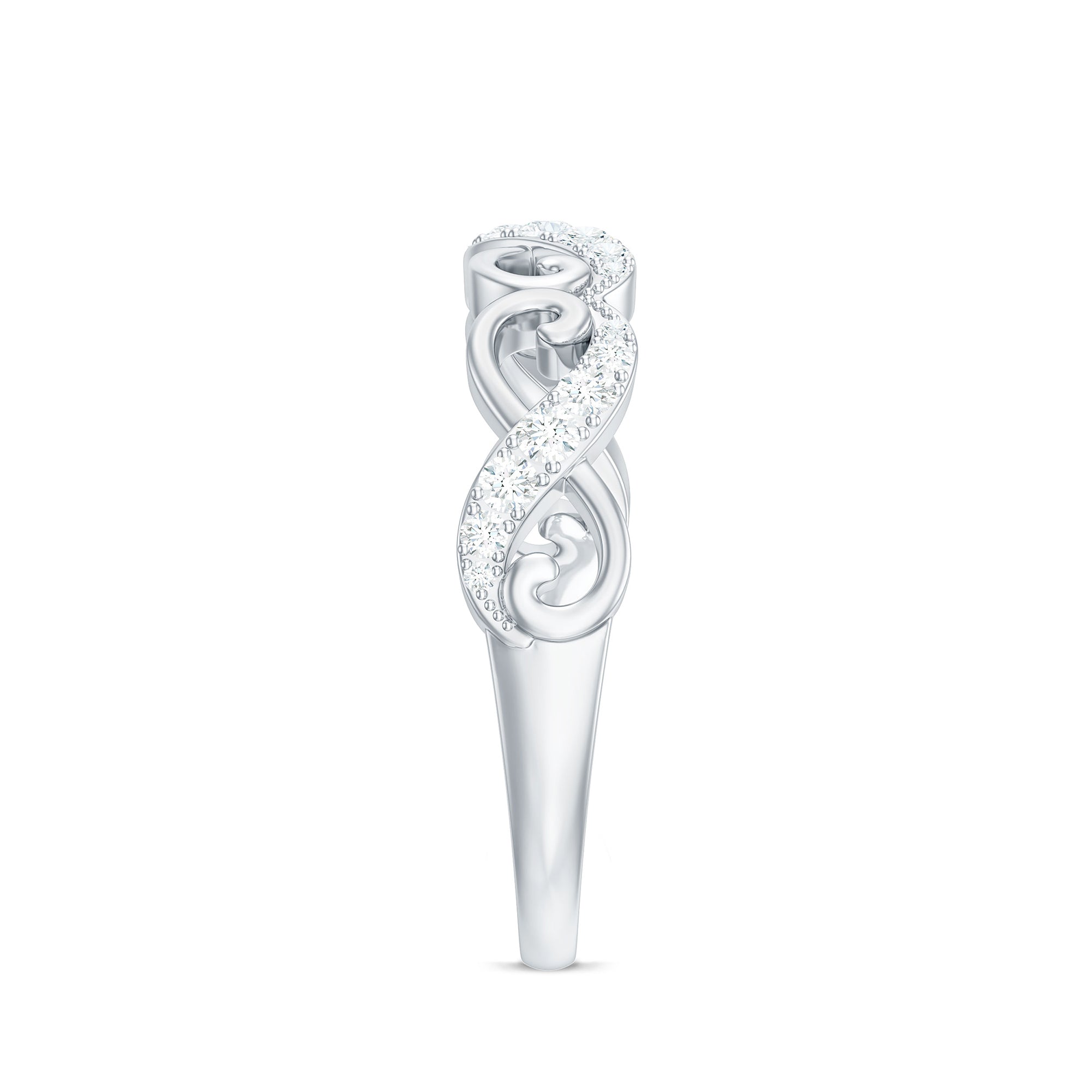 Certified Diamond Infinity Band Ring Natural - ( HI-SI ) - Rosec Jewels