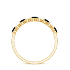Rosec Jewels-3/4 CT Created Black Diamond Heart Half Eternity Ring with Diamond