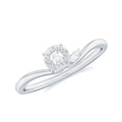 Certified Real Diamond Curved Promise Ring Natural - ( HI-SI ) - Rosec Jewels