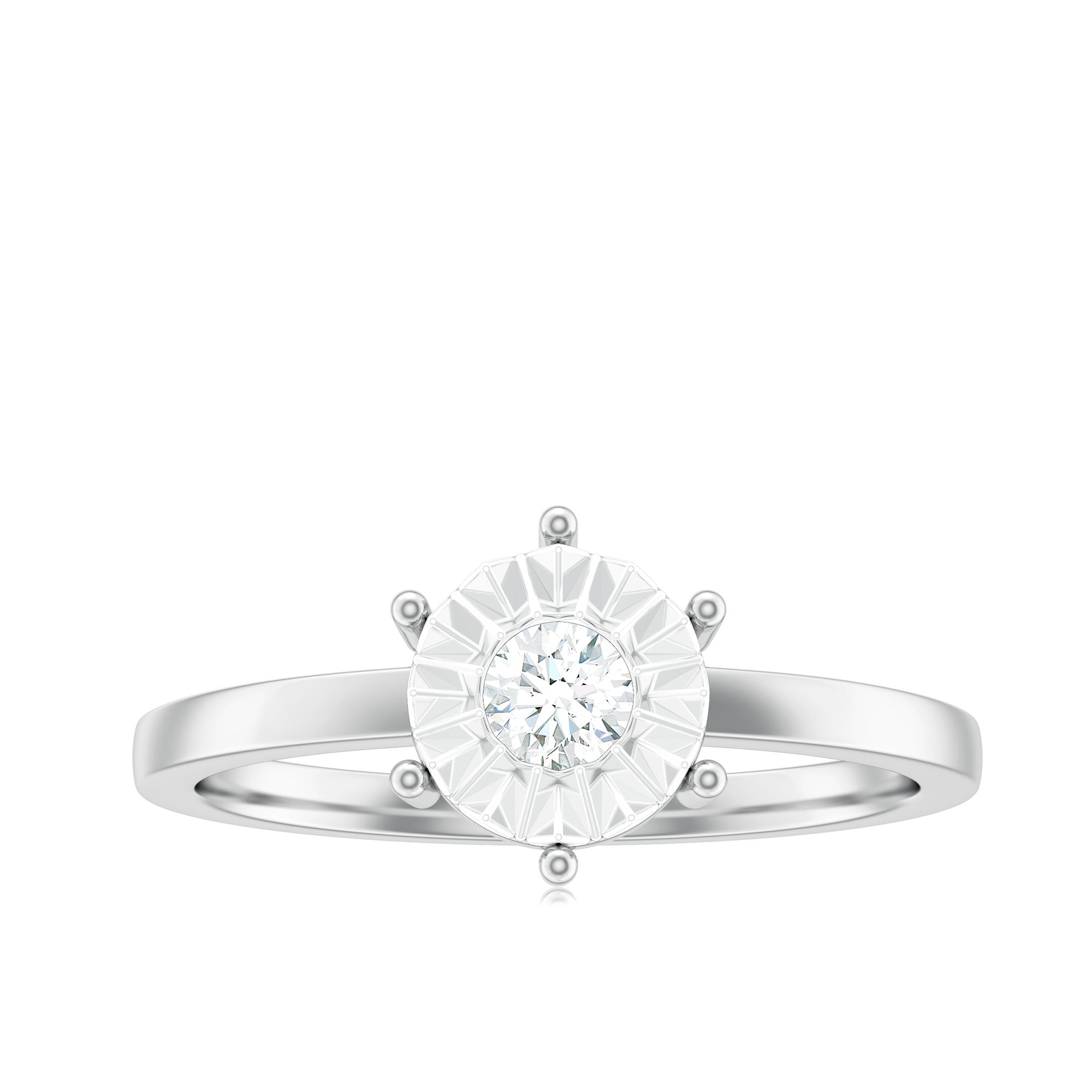 Natural Diamond Promise Ring in Illusion Setting Natural - ( HI-SI ) - Rosec Jewels