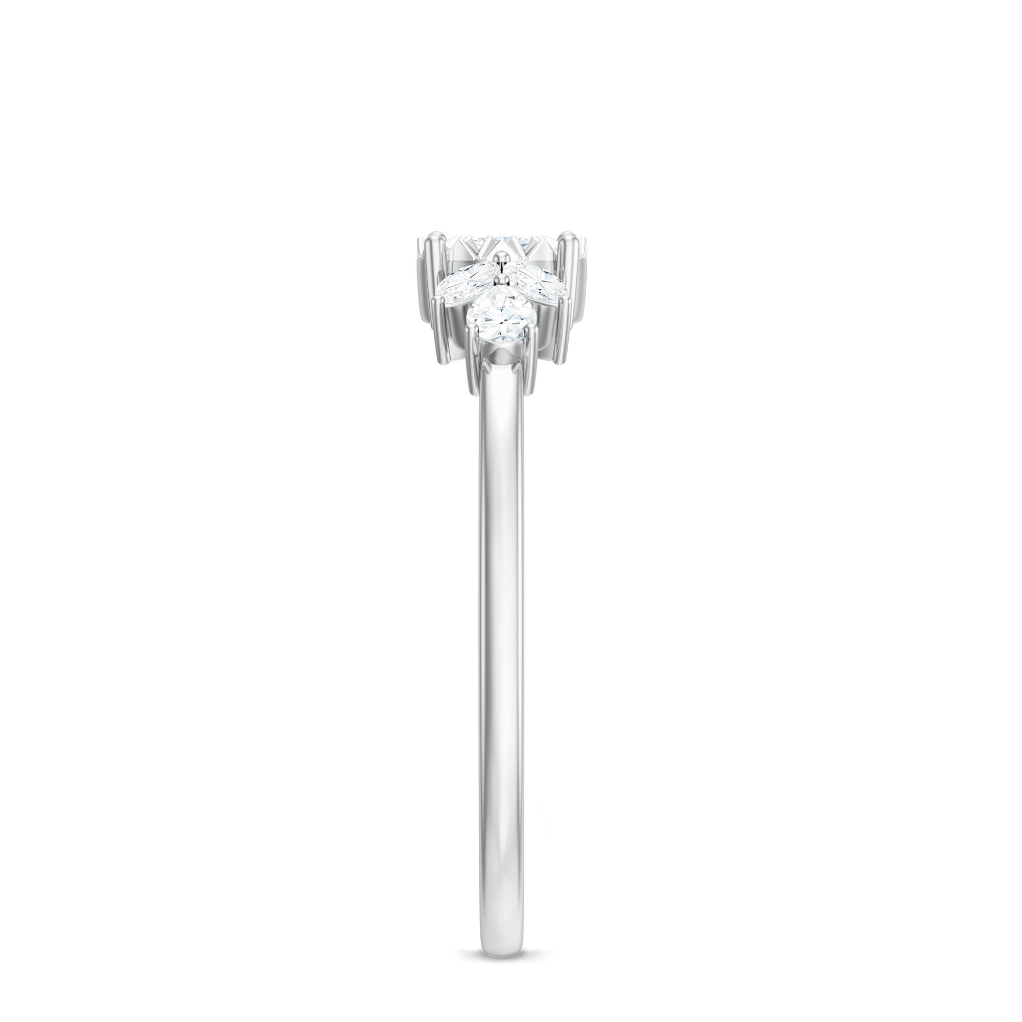 Nature Inspired Diamond Leaf Promise Ring for Women Natural - ( HI-SI ) - Rosec Jewels