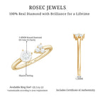 Certified Natural Diamond Cuff Ring for Women Natural - ( HI-SI ) - Rosec Jewels