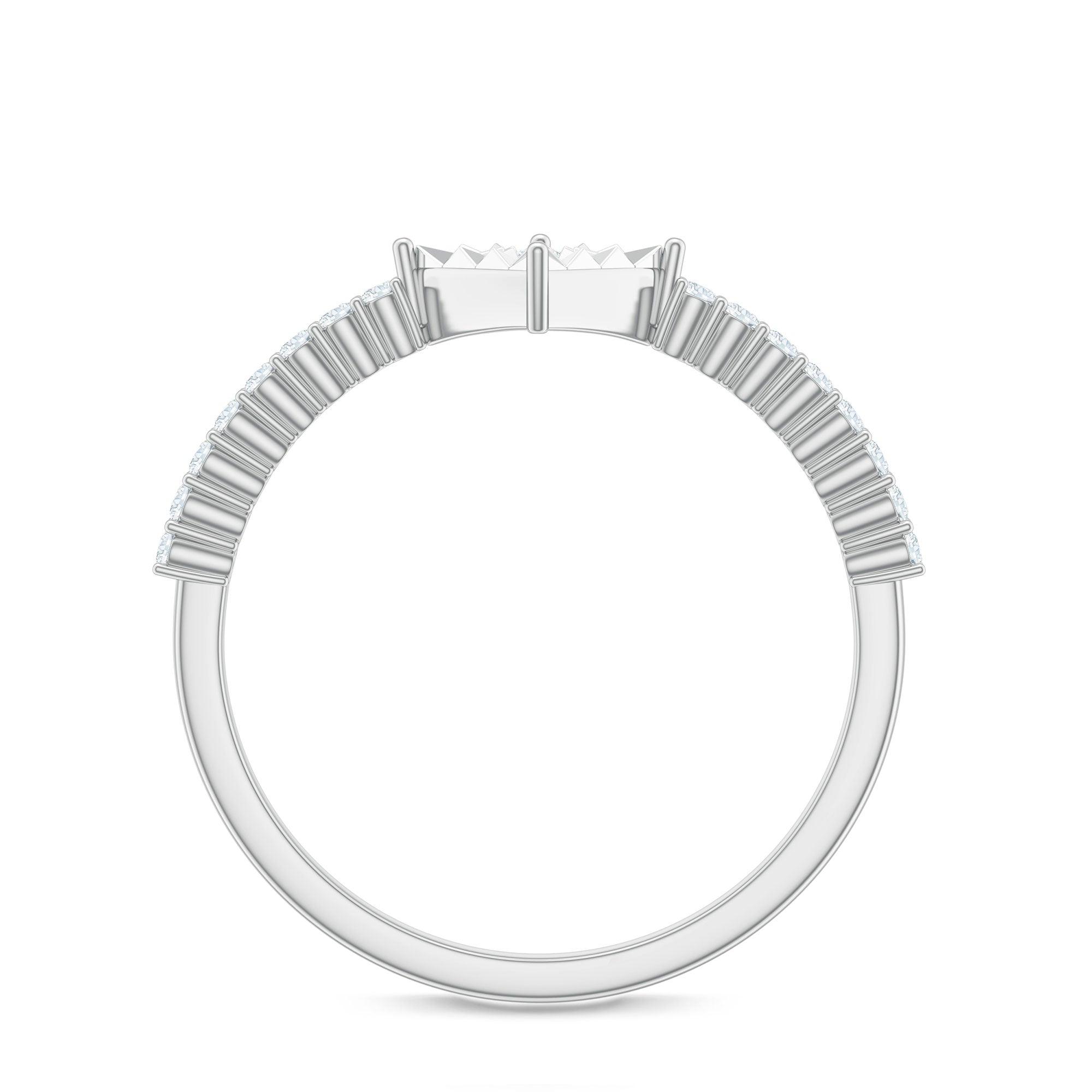Rosec Jewels-Genuine Diamond Promise Ring in Illusion Setting