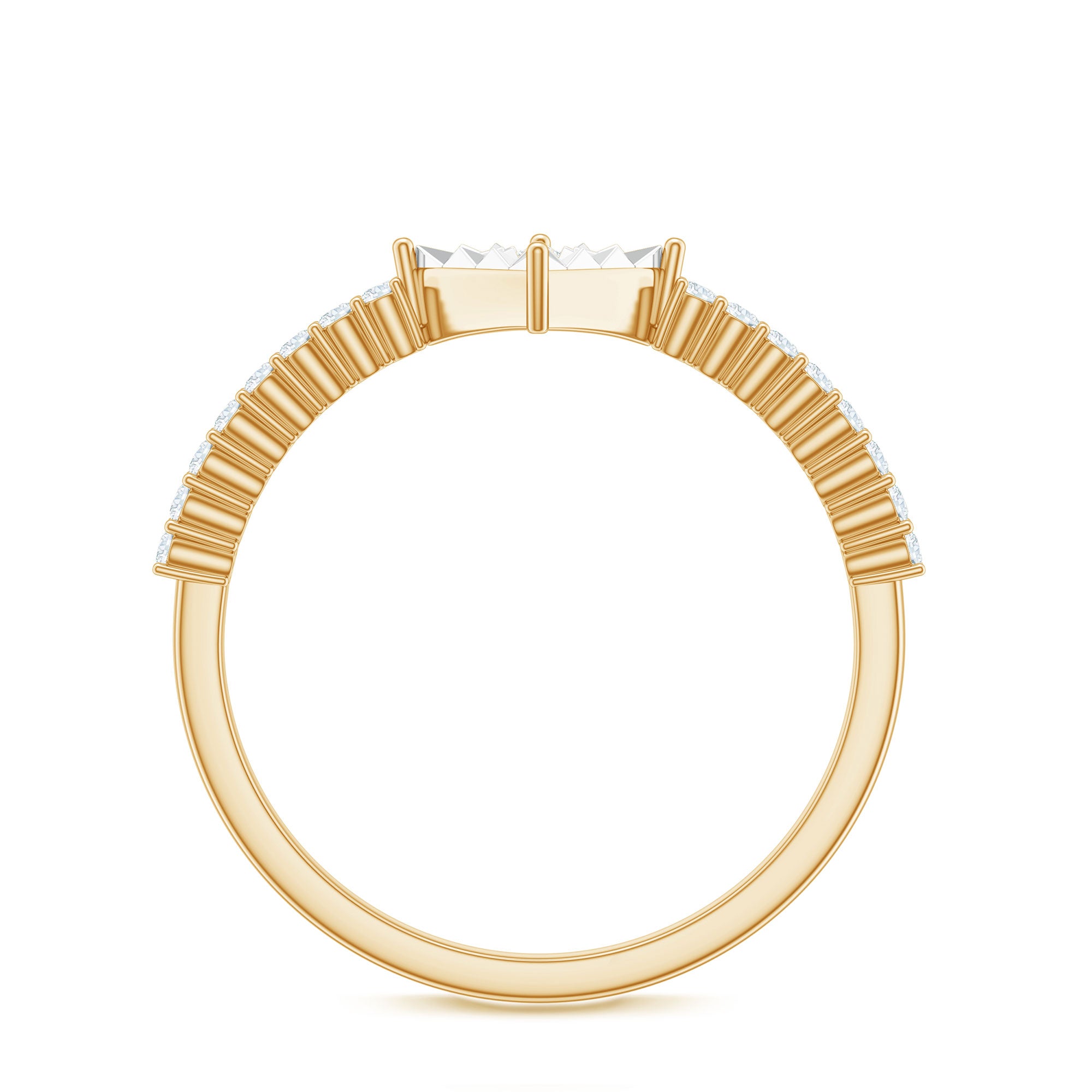 Rosec Jewels-Genuine Diamond Promise Ring in Illusion Setting