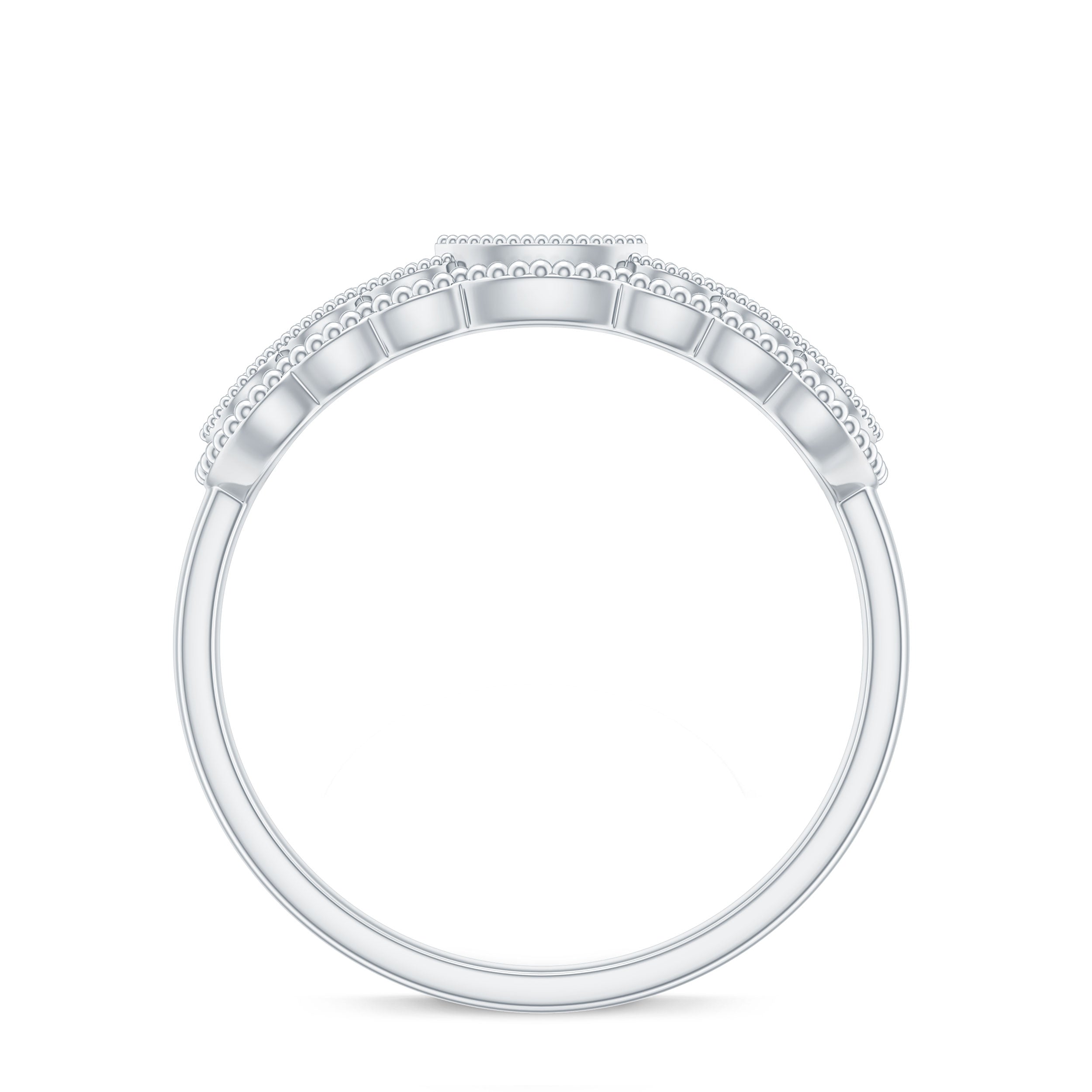 Vintage Inspired Natural Diamond Anniversary Ring Natural - ( HI-SI ) - Rosec Jewels