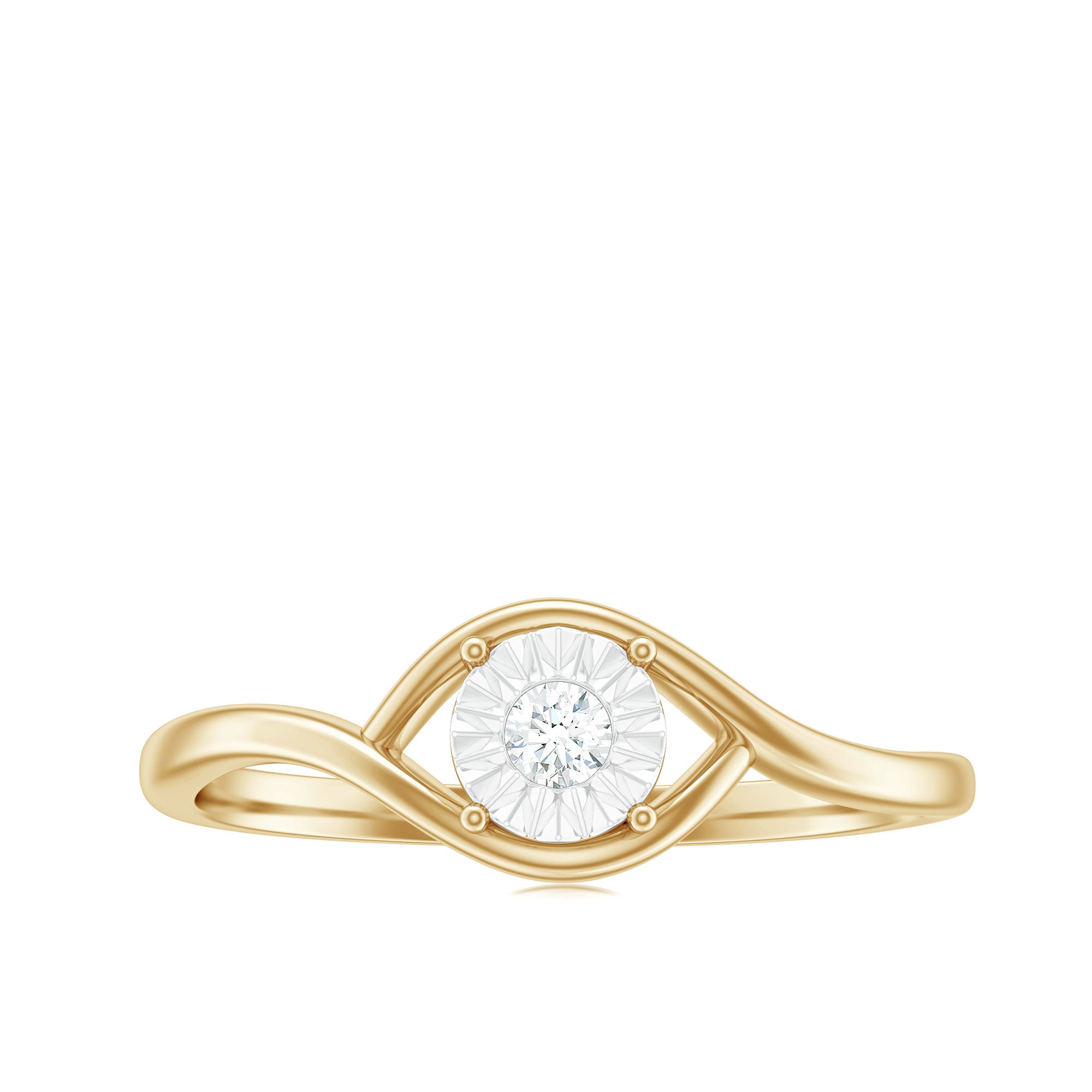 Certified Real Diamond Minimal Promise Ring for Women Natural - ( HI-SI ) - Rosec Jewels