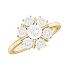 Natural Diamond Cluster Engagement Ring in Illusion Setting Natural - ( HI-SI ) - Rosec Jewels