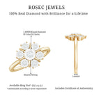 Natural Diamond Cluster Engagement Ring in Illusion Setting Natural - ( HI-SI ) - Rosec Jewels