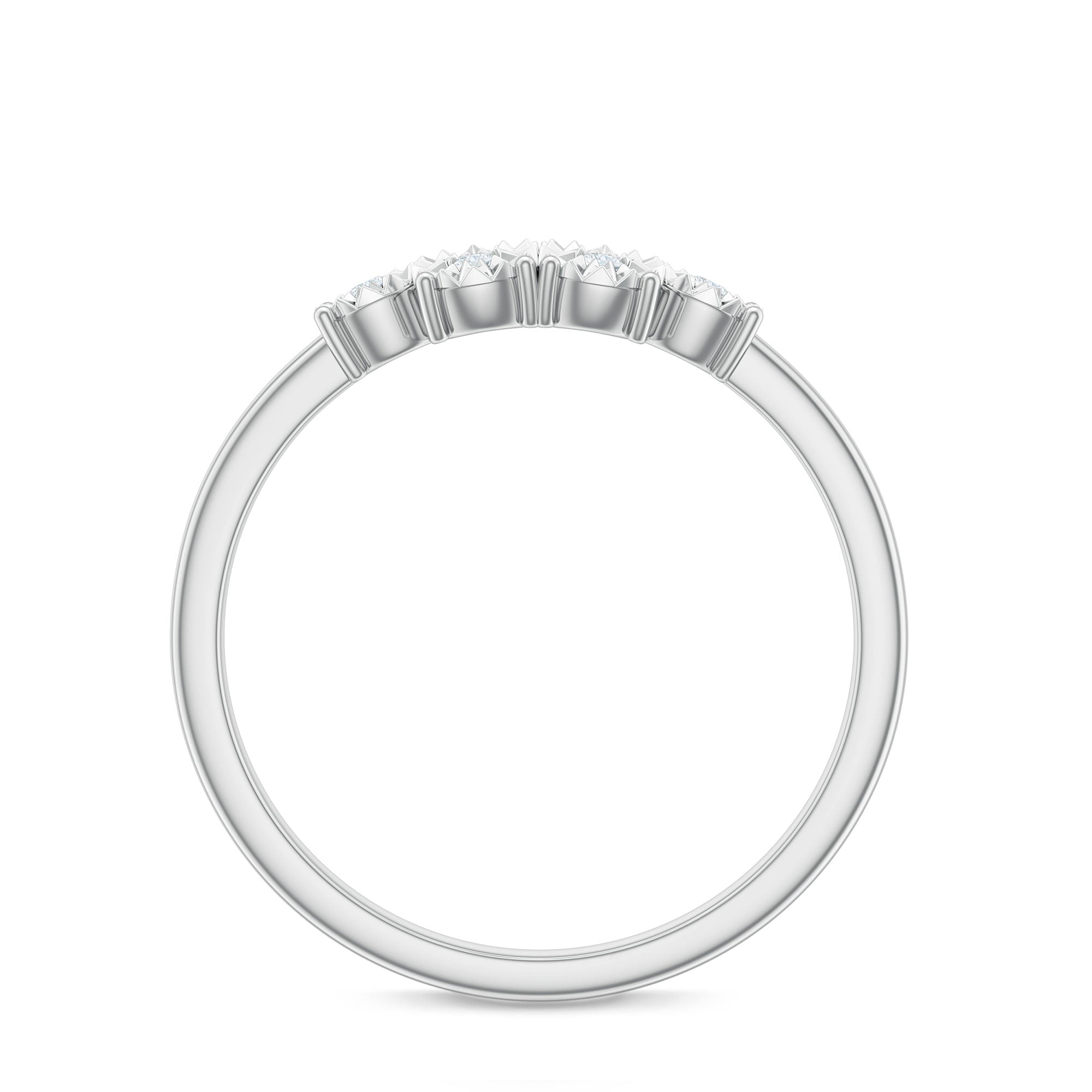 Natural Diamond Cluster Promise Ring for Women Natural - ( HI-SI ) - Rosec Jewels