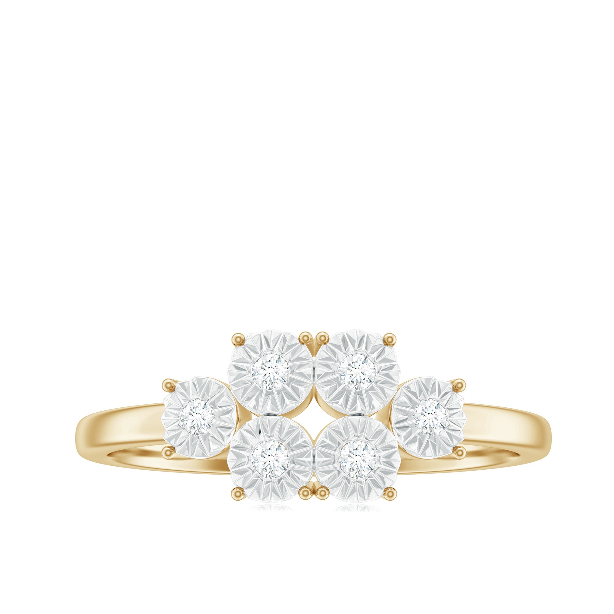 Natural Diamond Cluster Promise Ring for Women Natural - ( HI-SI ) - Rosec Jewels