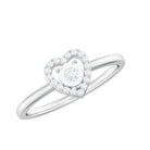 Certified Real Diamond Heart Promise Ring Natural - ( HI-SI ) - Rosec Jewels