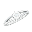 Natural Diamond Engagement Ring with Split Shank Natural - ( HI-SI ) - Rosec Jewels