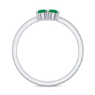 Natural Emerald 3 Stone Promise Ring with Certificate AAA - Rosec Jewels