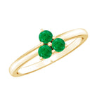 Natural Emerald 3 Stone Promise Ring with Certificate AAA - Rosec Jewels