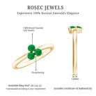Natural Emerald 3 Stone Promise Ring with Certificate AAA - Rosec Jewels