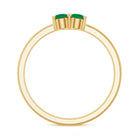 Natural Emerald 3 Stone Promise Ring with Certificate AAA - Rosec Jewels