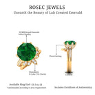 Floral Inspired Created Emerald and Moissanite Bridal Ring Set Lab Created Emerald - ( AAAA ) - Quality - Rosec Jewels