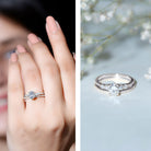 Certified 0.75 Carat Oval Lab Grown Diamond Wedding Bridal Ring Set Lab - ( EF-VS ) - Rosec Jewels