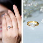 Certified 0.75 Carat Oval Lab Grown Diamond Wedding Bridal Ring Set Lab - ( EF-VS ) - Rosec Jewels