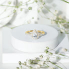 Certified Lab Grown Diamond Teardrop Halo Engagement Ring Lab - ( EF-VS ) - Rosec Jewels