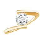 Certified 6 MM Lab Grown Diamond Tension Setting Engagement Ring Lab - ( EF-VS ) - Rosec Jewels