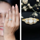 Certified Lab Grown Diamond 3 Stone Engagement Ring Lab - ( EF-VS ) - Rosec Jewels
