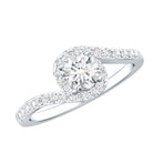 Certified 5 MM Lab Grown Diamond Bypass Engagement Ring Lab - ( EF-VS ) - Rosec Jewels