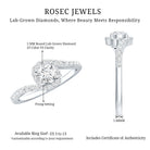 Certified 5 MM Lab Grown Diamond Bypass Engagement Ring Lab - ( EF-VS ) - Rosec Jewels