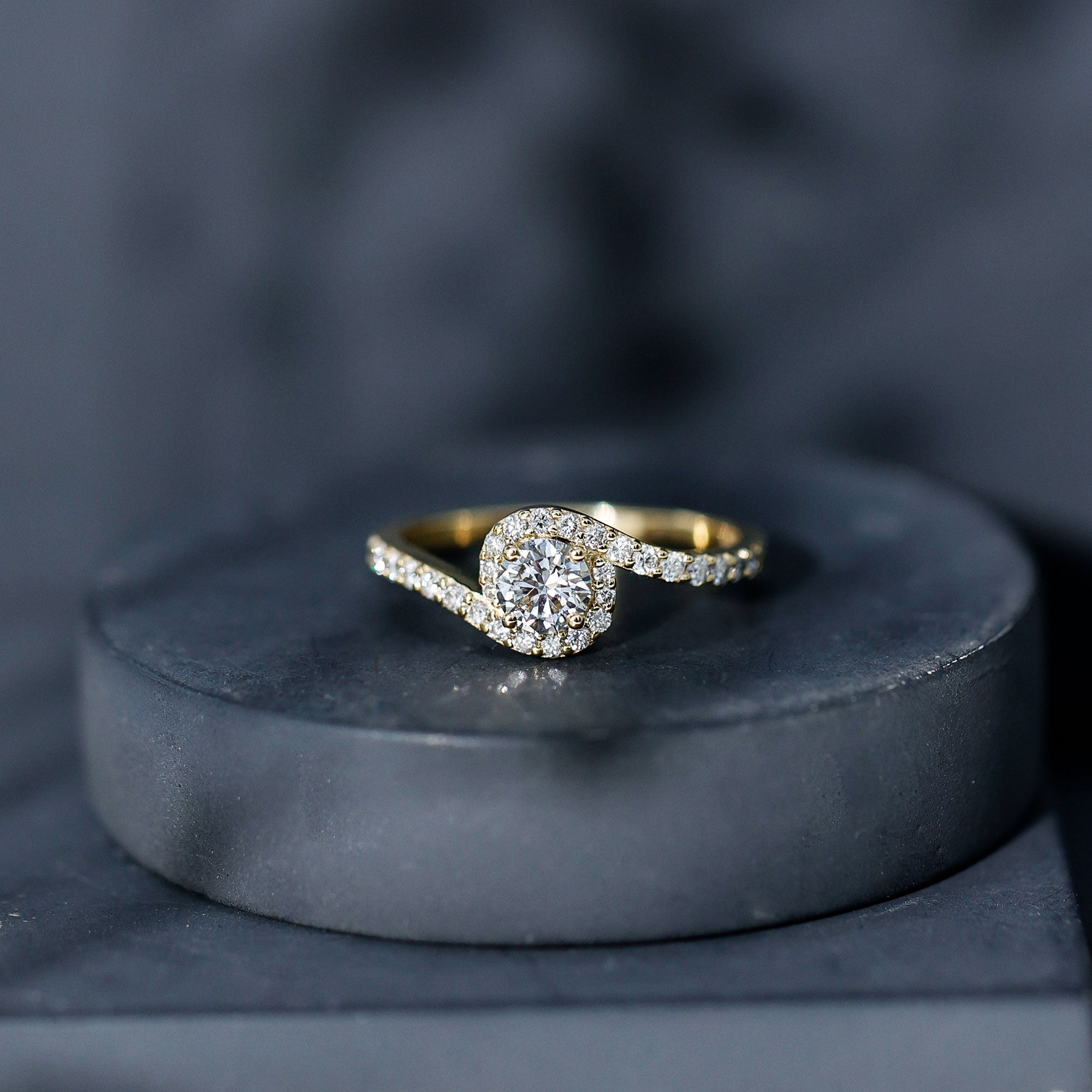 Certified 5 MM Lab Grown Diamond Bypass Engagement Ring Lab - ( EF-VS ) - Rosec Jewels