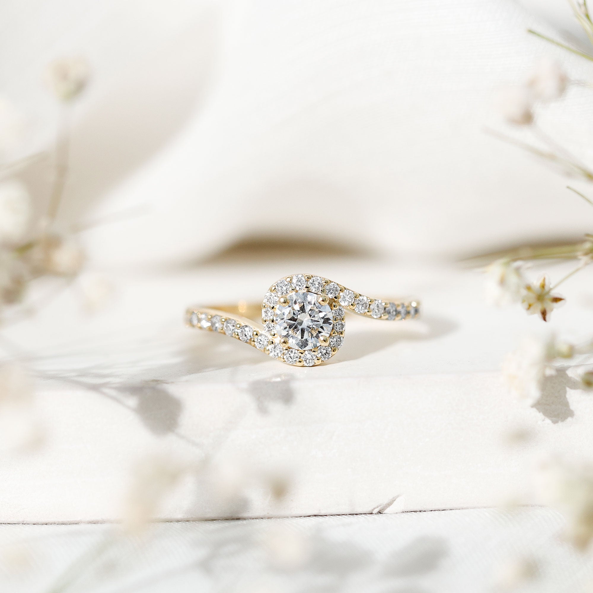 Certified 5 MM Lab Grown Diamond Bypass Engagement Ring Lab - ( EF-VS ) - Rosec Jewels