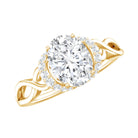 Rosec Jewels-Lab Grown Diamond 6X8 MM Oval Engagement Ring For Women