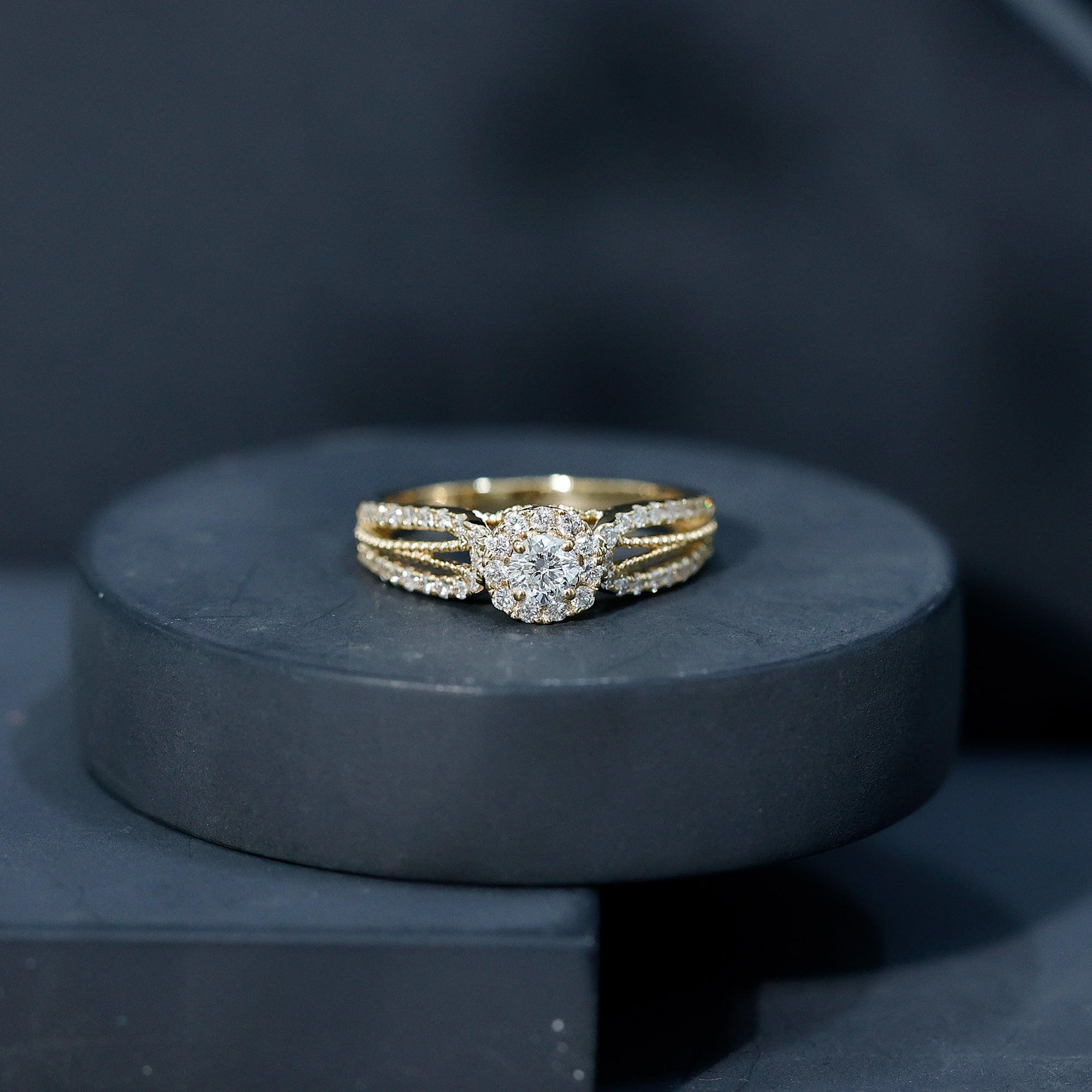 Certified Lab Grown Diamond Vintage Style Engagement Ring Lab - ( EF-VS ) - Rosec Jewels