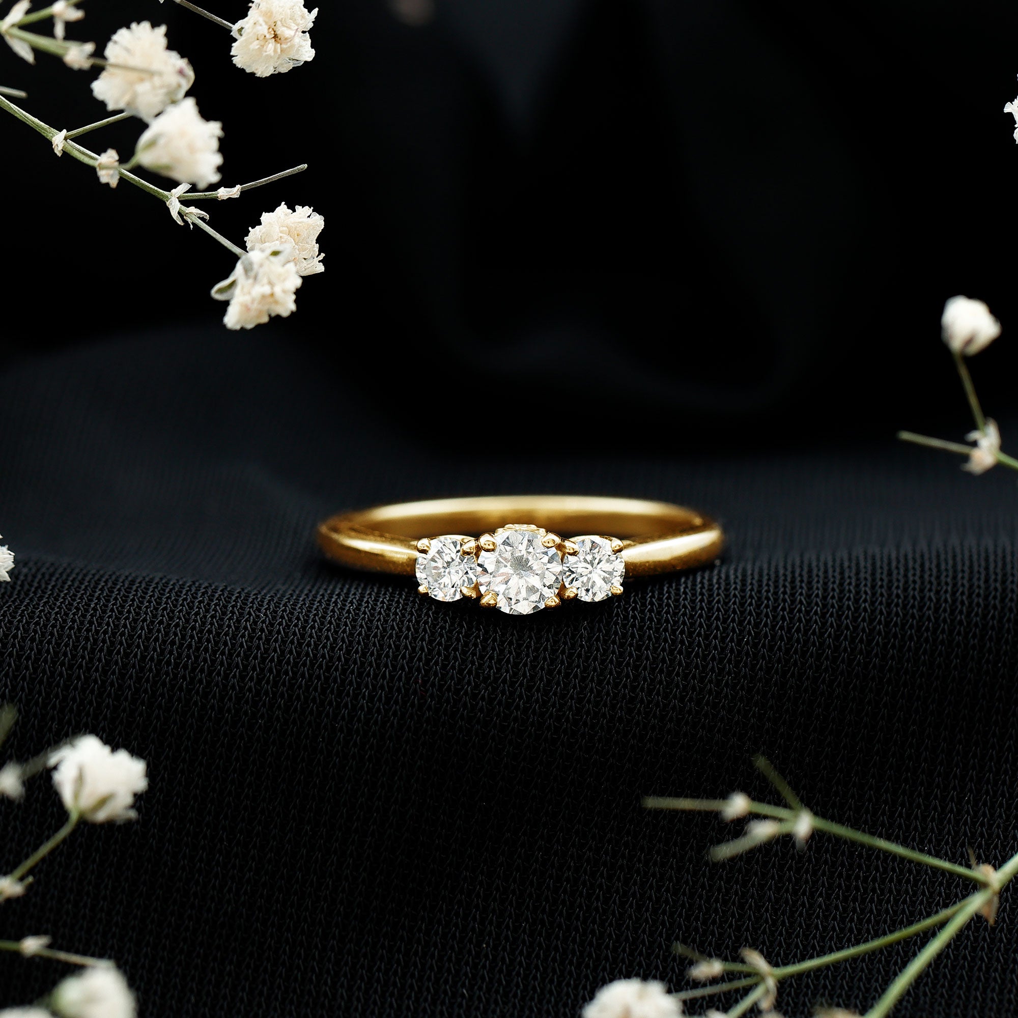 Rosec Jewels-Lab Grown Diamond Minimal 3 Stone Engagement Ring